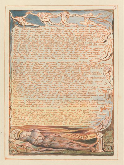 Jerusalem, Plate 19, His children exiled from his breast by William Blake